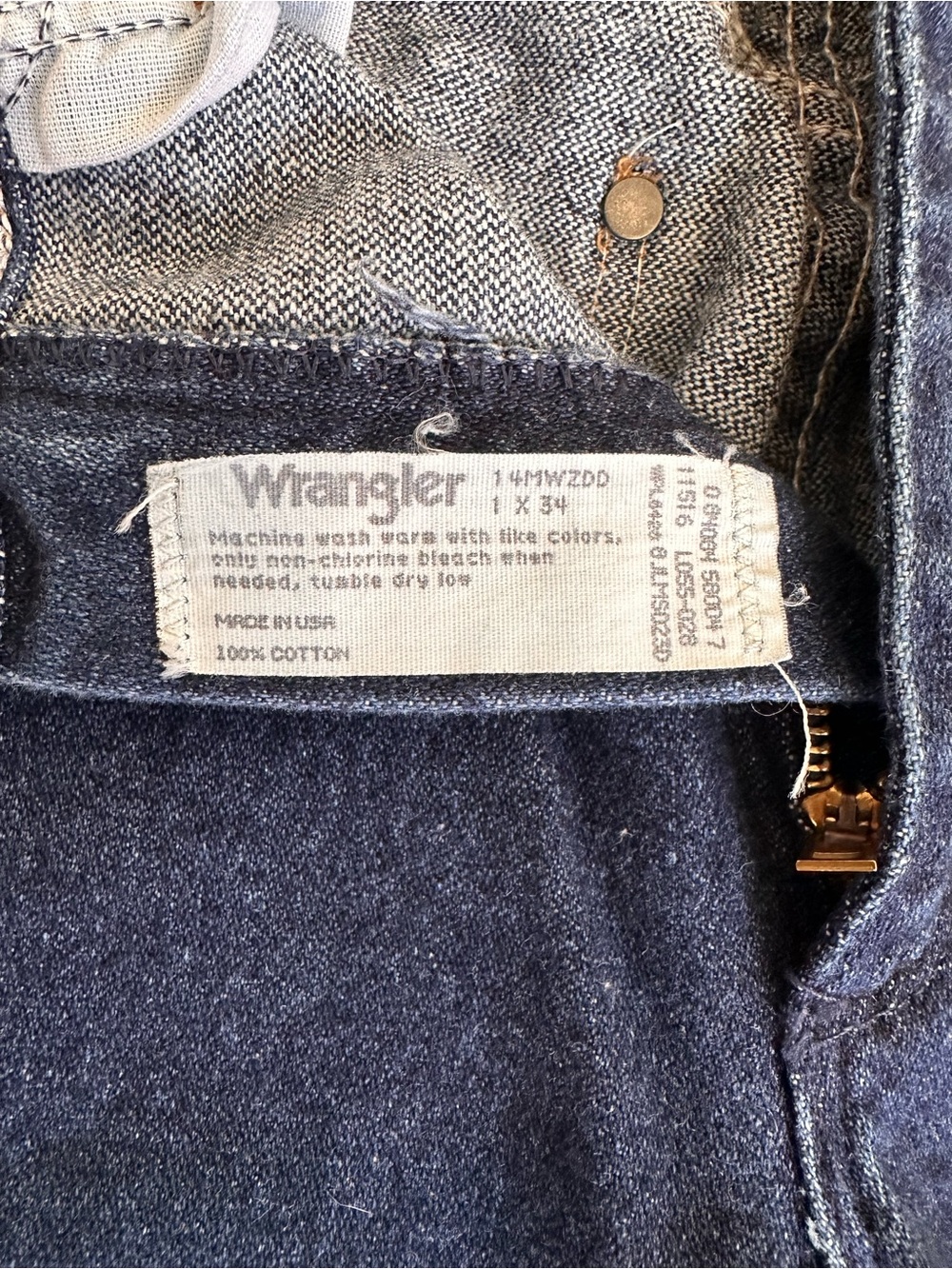 Vintage 90s Wrangler 14MWZ High Rise Straight Leg Jeans 24x34 Made in USA - Picture 4 of 8